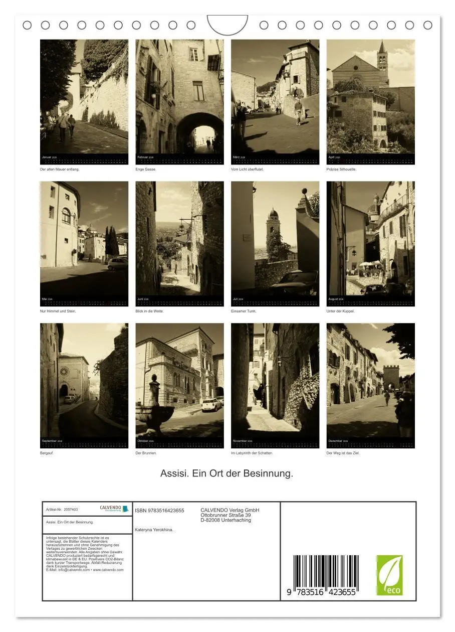 Bild: 9783516423655 | Assisi. Ein Ort der Besinnung. (Wandkalender 2026 DIN A4 hoch),...