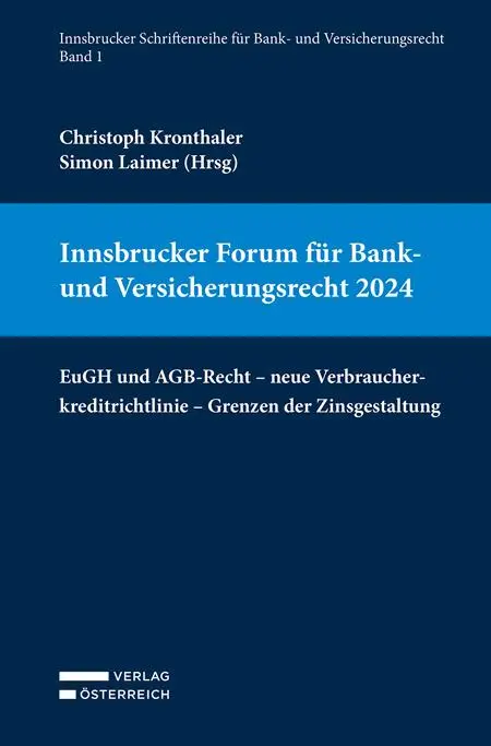 Cover: 9783704693655 | Innsbrucker Forum für Bank- und Versicherungsrecht 2024 | Taschenbuch