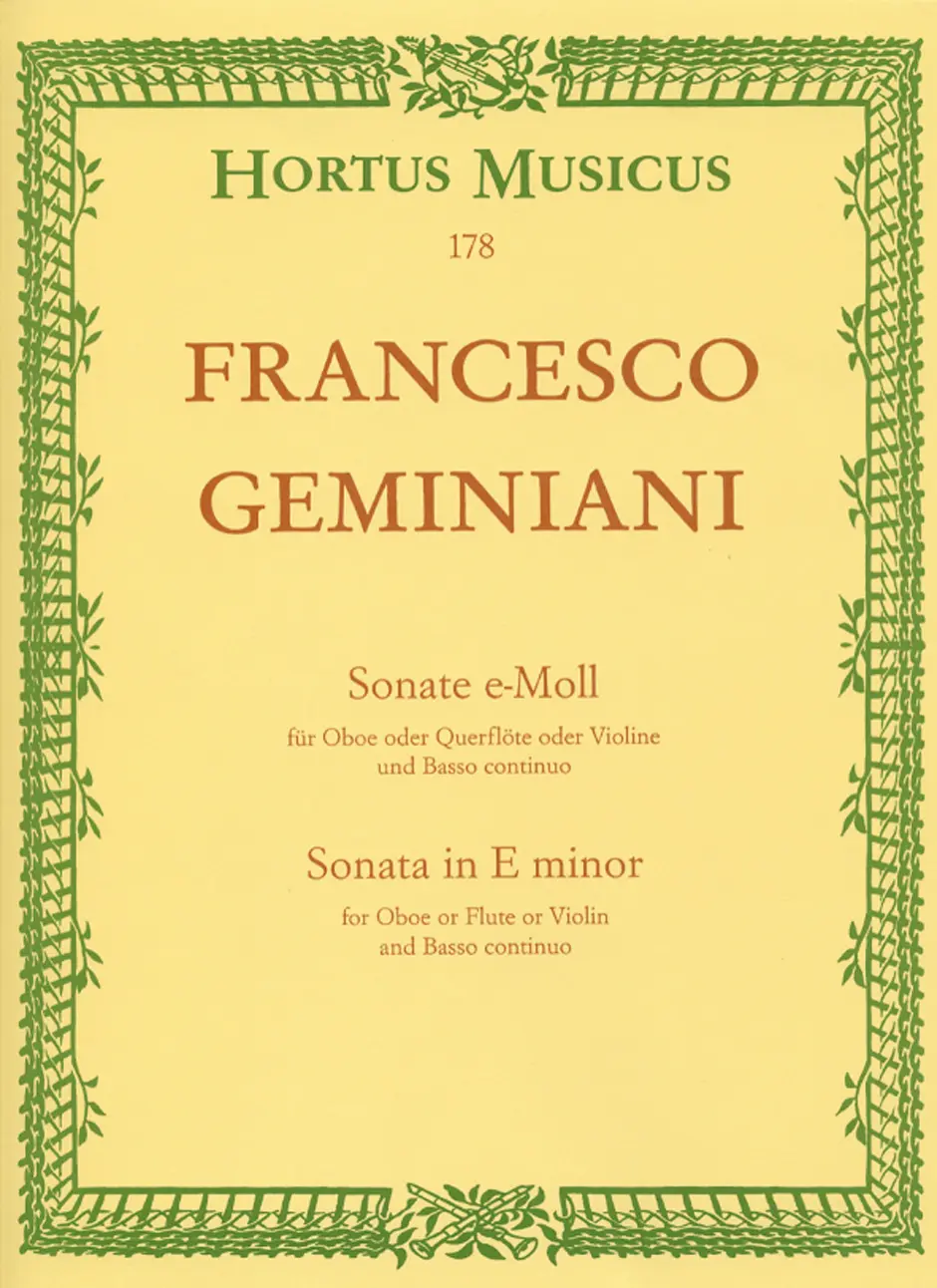 Cover: 9790006003655 | Sonate für Oboe oder Querflöte oder Violine und Basso continuo e-Moll
