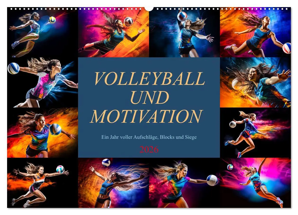 Cover: 9783457493755 | Volleyball und Motivation (Wandkalender 2026 DIN A2 quer), CALVENDO...