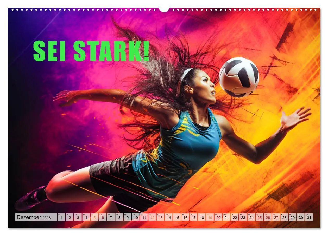 Bild: 9783457493755 | Volleyball und Motivation (Wandkalender 2026 DIN A2 quer), CALVENDO...