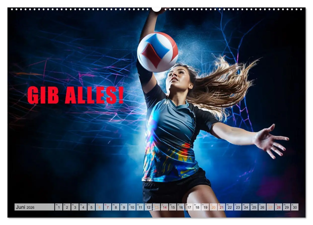 Bild: 9783457493755 | Volleyball und Motivation (Wandkalender 2026 DIN A2 quer), CALVENDO...