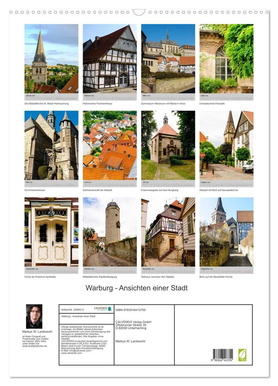 Bild: 9783516413755 | Warburg - Ansichten einer Stadt (Wandkalender 2026 DIN A2 hoch),...