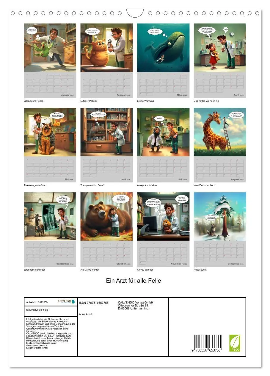 Bild: 9783516653755 | Ein Arzt für alle Felle (Wandkalender 2026 DIN A3 hoch), CALVENDO...
