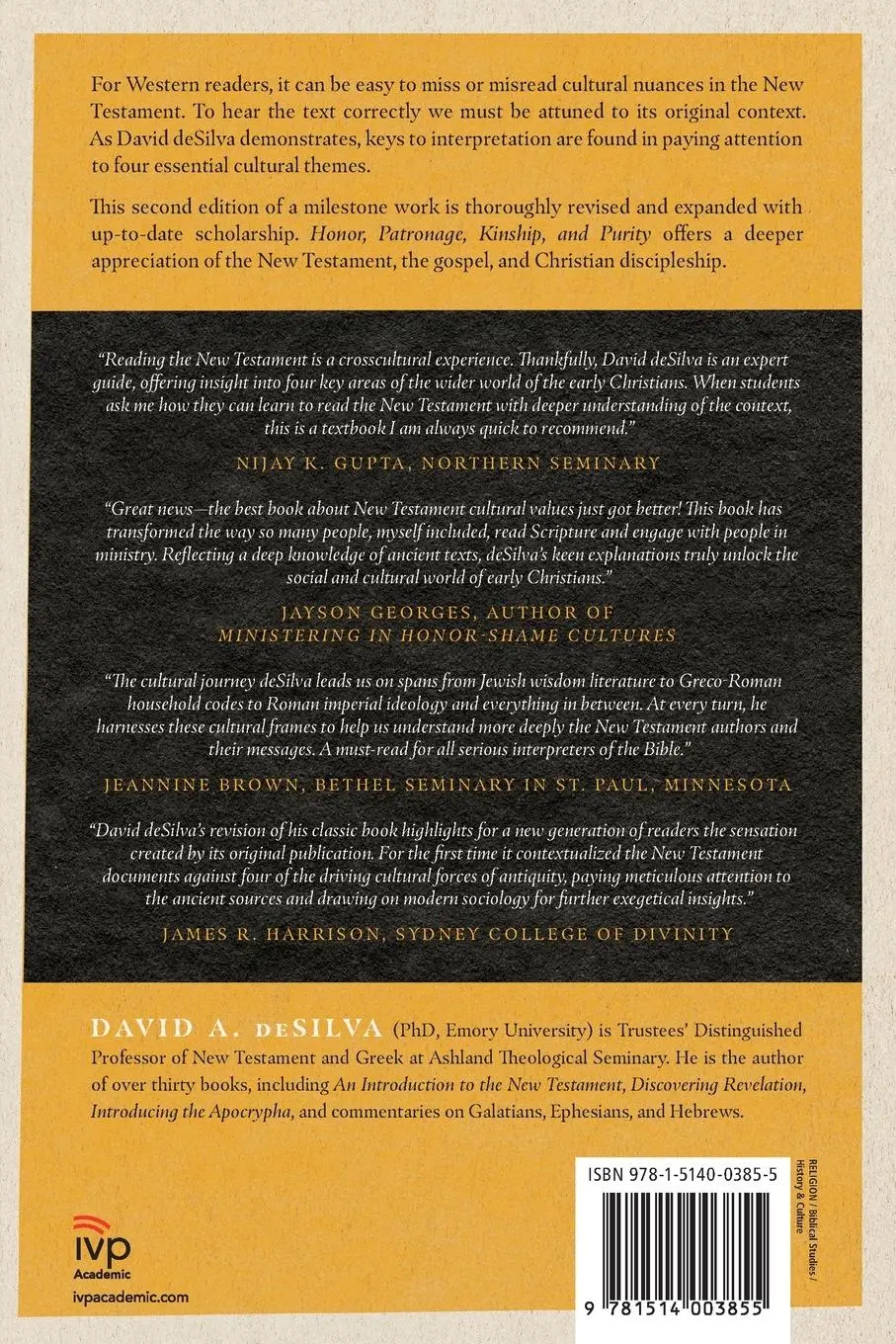 Rückseite: 9781514003855 | Honor, Patronage, Kinship, and Purity | David A. Desilva | Taschenbuch