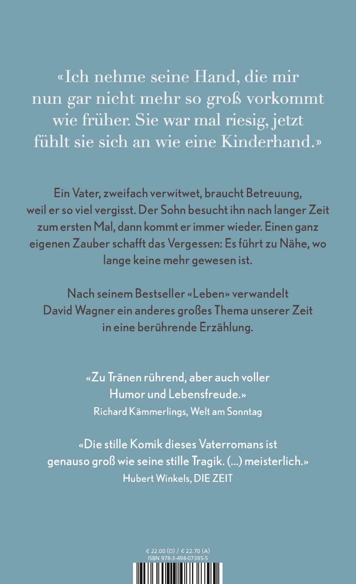 Rückseite: 9783498073855 | Der vergessliche Riese | David Wagner | Buch | 272 S. | Deutsch | 2019