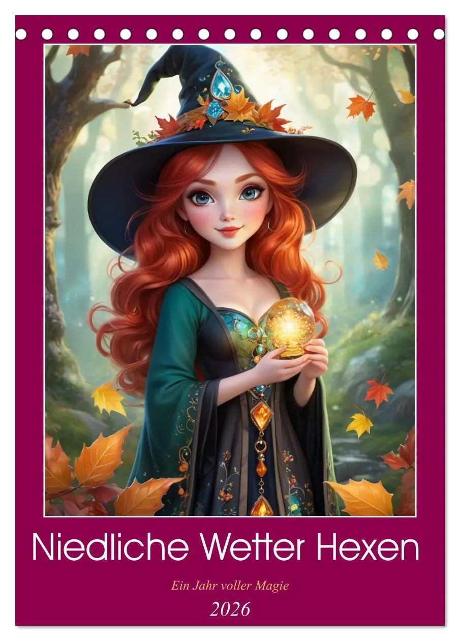 Cover: 9783516263855 | Niedliche Wetter Hexen (Tischkalender 2026 DIN A5 hoch), CALVENDO...