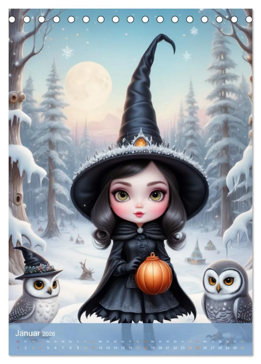 Bild: 9783516263855 | Niedliche Wetter Hexen (Tischkalender 2026 DIN A5 hoch), CALVENDO...