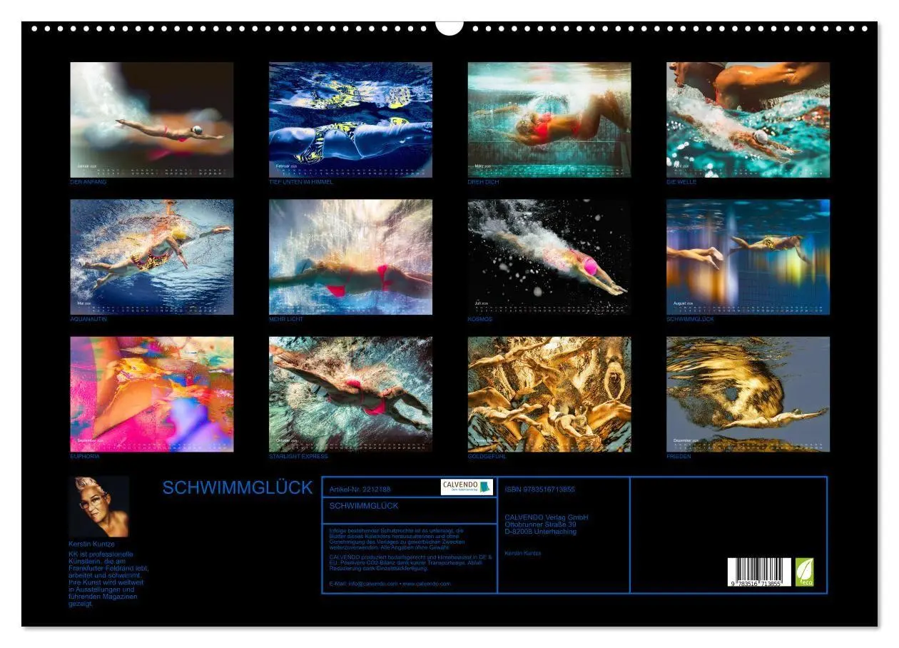 Bild: 9783516713855 | SCHWIMMGLÜCK (Wandkalender 2026 DIN A2 quer), CALVENDO Monatskalender