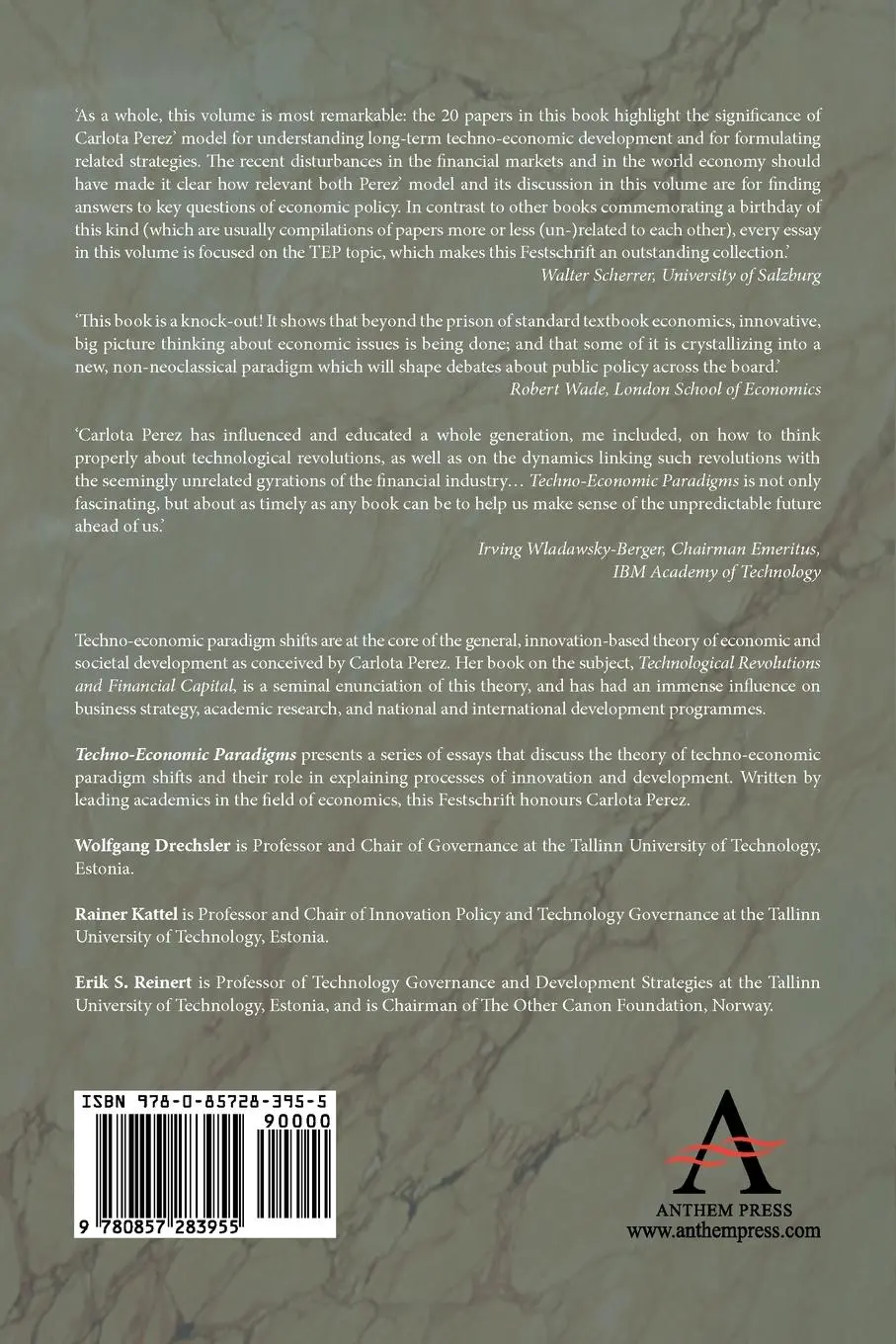 Rückseite: 9780857283955 | Techno-Economic Paradigms | Essays in Honour of Carlota Perez | Buch