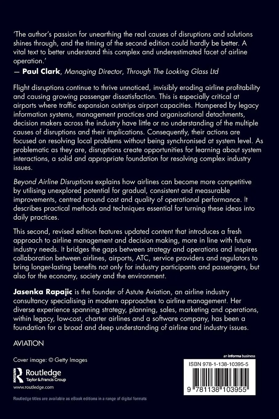 Rückseite: 9781138103955 | Beyond Airline Disruptions | Thinking and Managing Anew | Rapajic