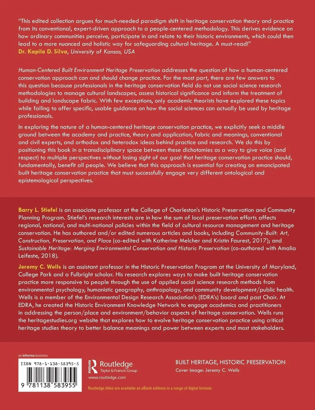 Rückseite: 9781138583955 | Human-Centered Built Environment Heritage Preservation | Wells (u. a.)