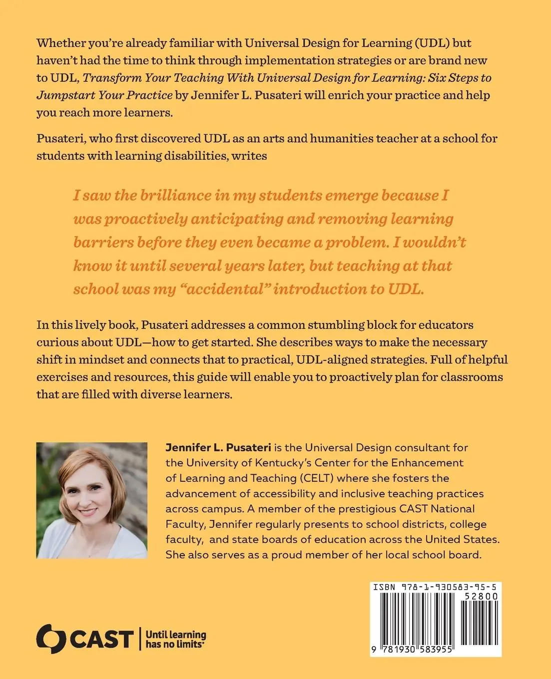 Rückseite: 9781930583955 | Transform Your Teaching with Universal Design for Learning | Pusateri