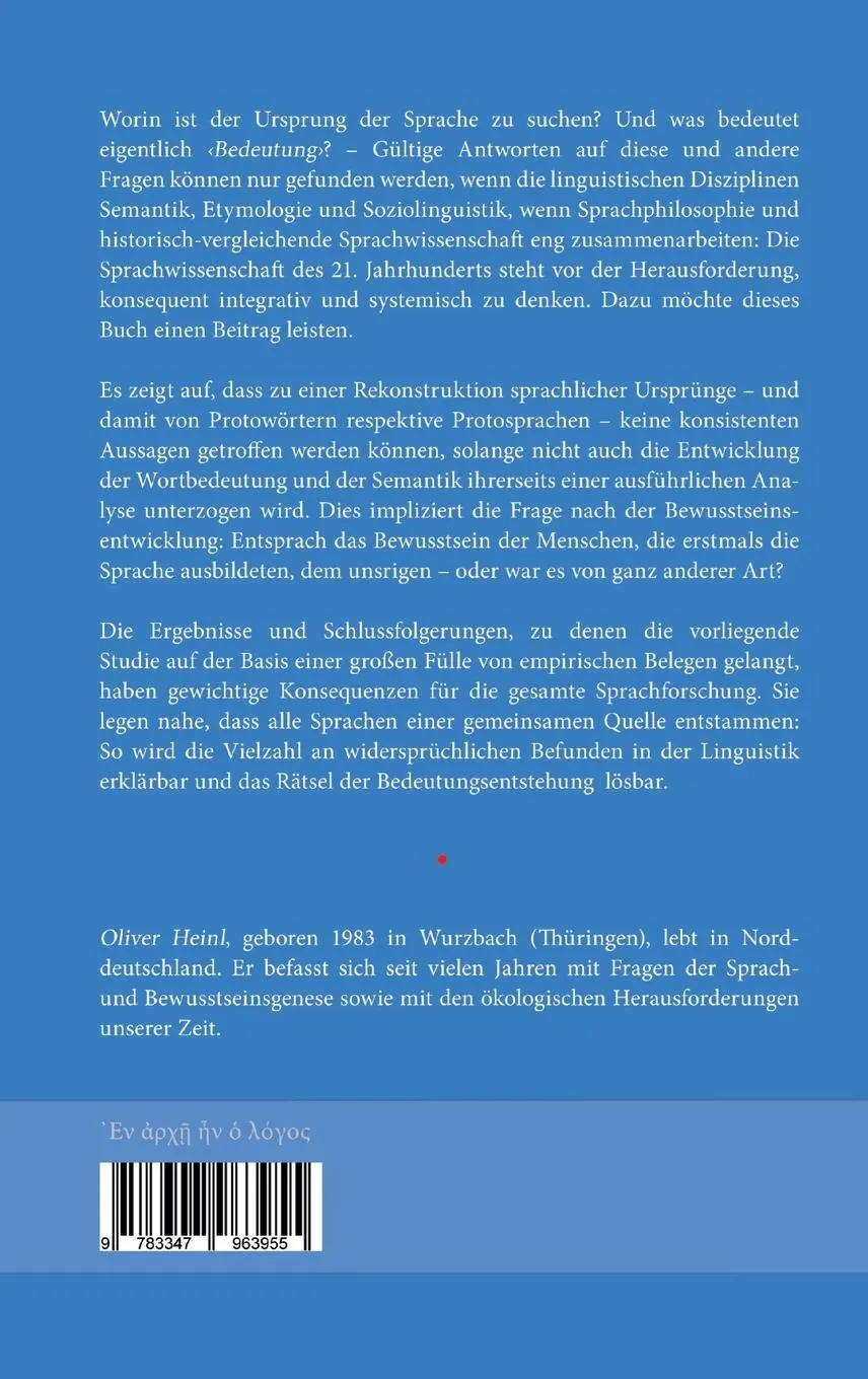 Rückseite: 9783347963955 | Das Wort in seiner Bedeutung | Zur Genese von Sprache und Bewusstsein