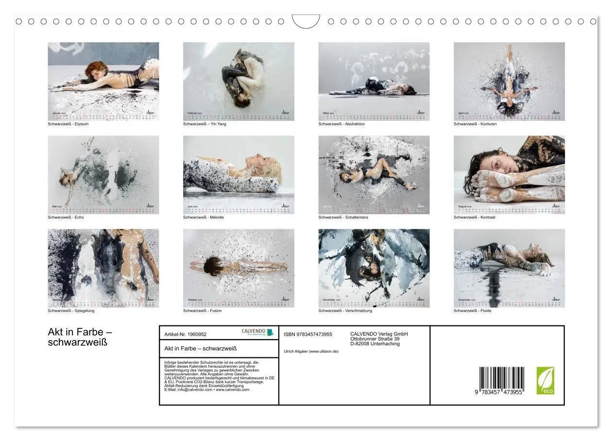 Bild: 9783457473955 | Akt in Farbe - schwarzweiß (Wandkalender 2026 DIN A3 quer),...
