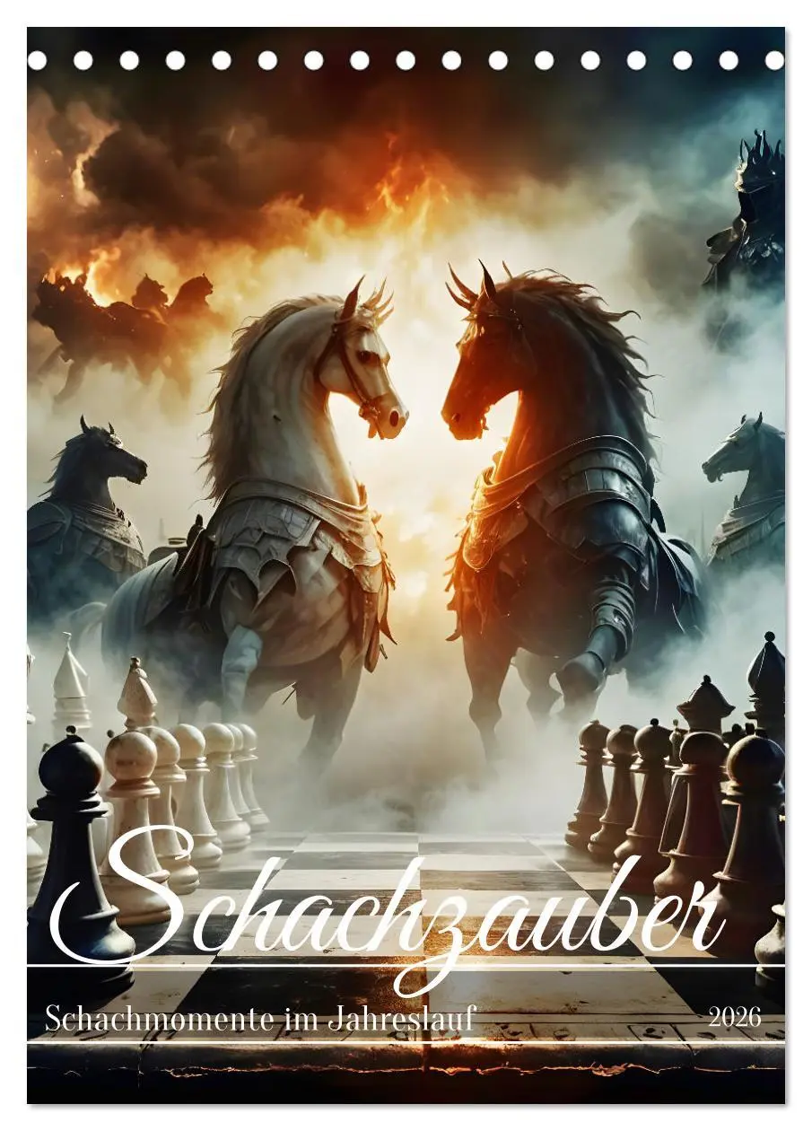 Cover: 9783516253955 | Schachzauber (Tischkalender 2026 DIN A5 hoch), CALVENDO Monatskalender