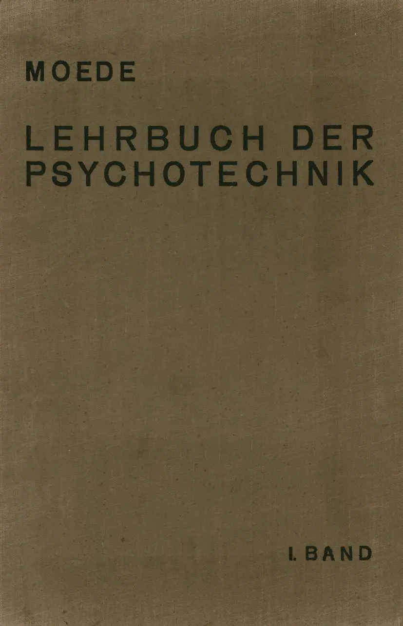 Lehrbuch der Psychotechnik