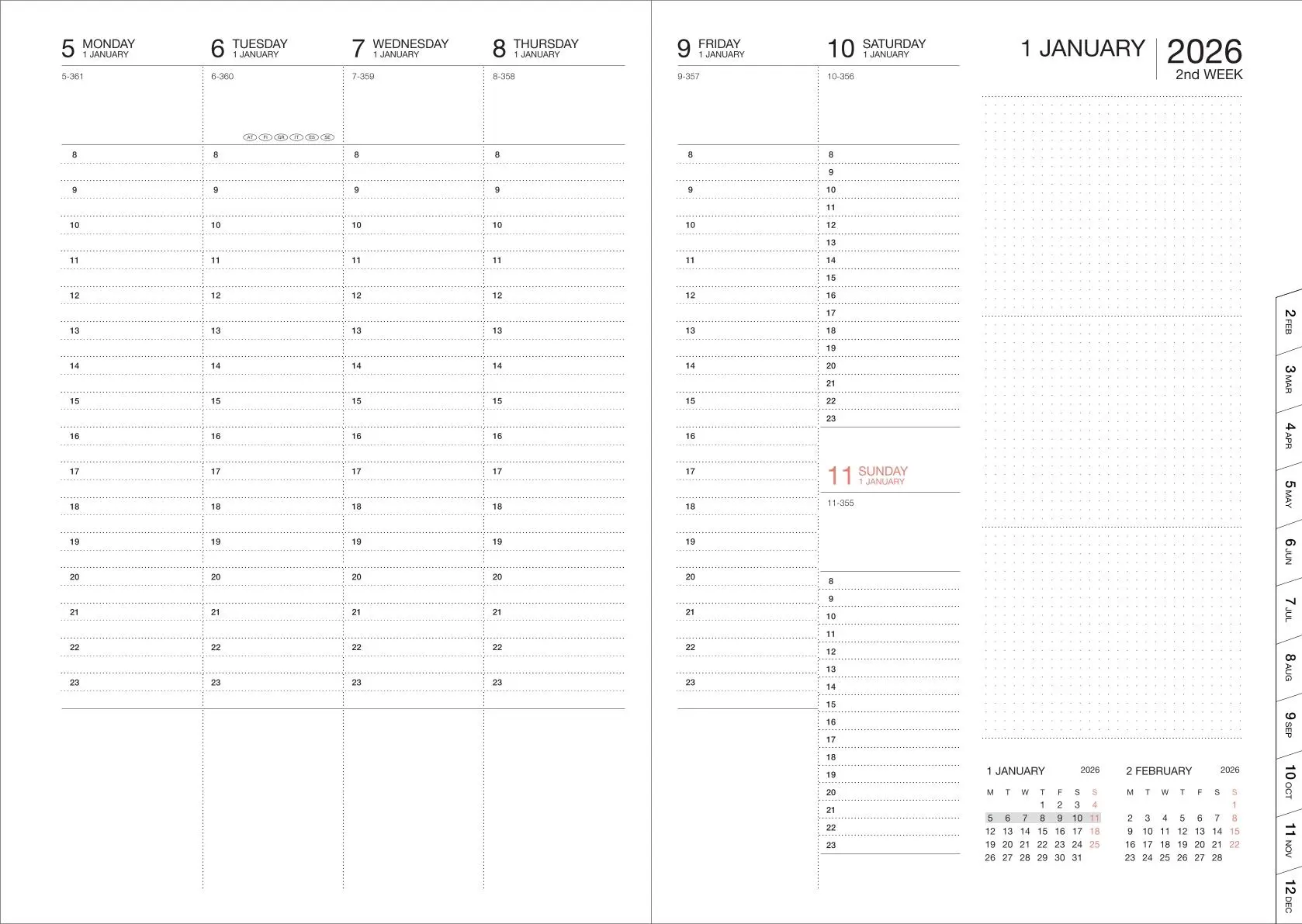 Bild: 4550045144055 | MARK'S 2025/26 Taschenkalender, A5 Colors // Yellow | MARK'S Inc.