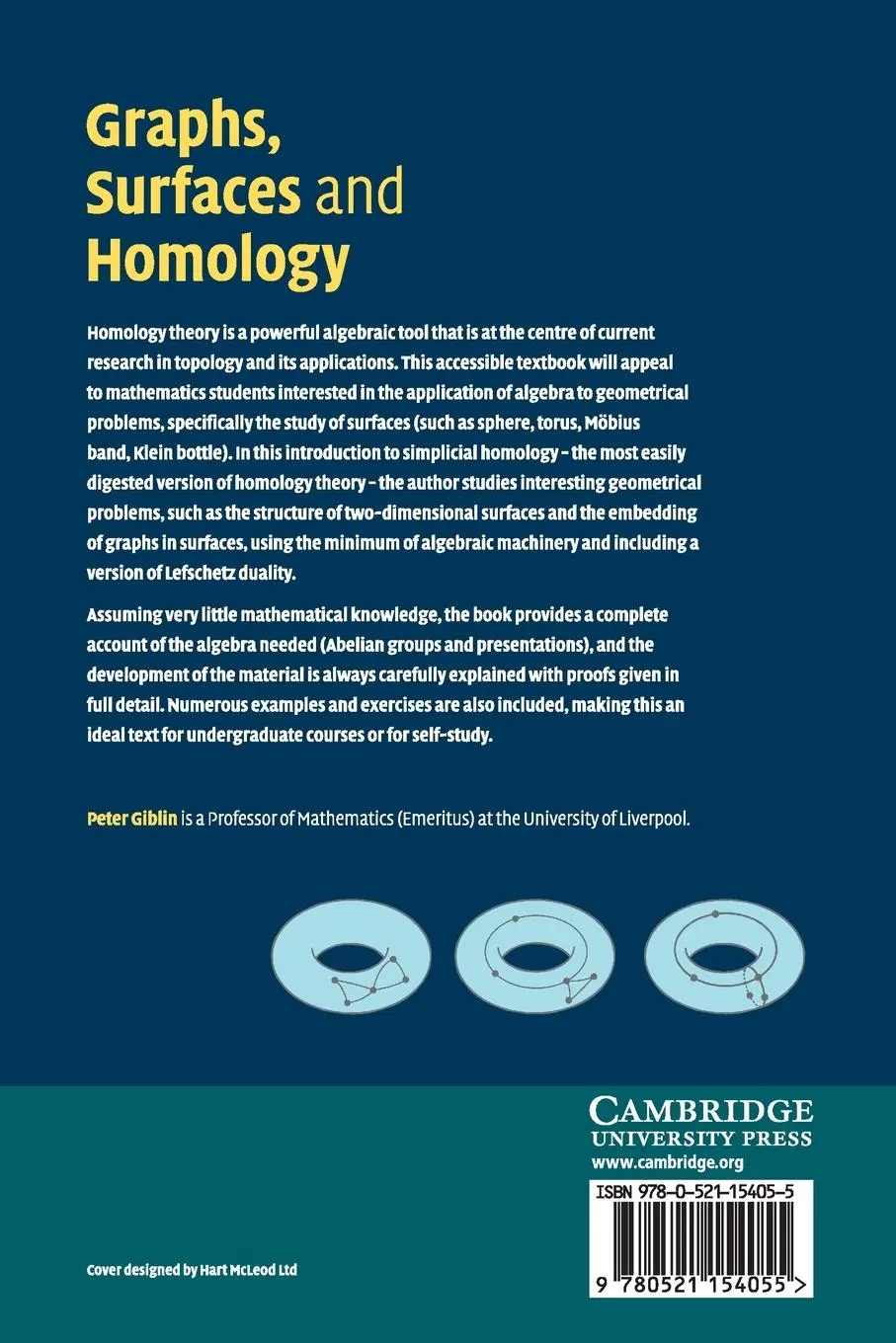 Rückseite: 9780521154055 | Graphs, Surfaces and Homology | Peter Giblin | Taschenbuch | Englisch