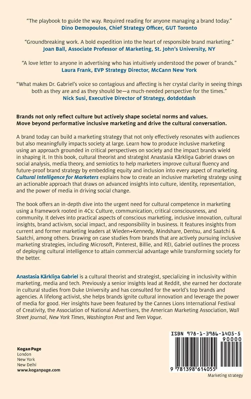 Rückseite: 9781398614055 | Cultural Intelligence for Marketers | Anastasia Karklina Gabriel