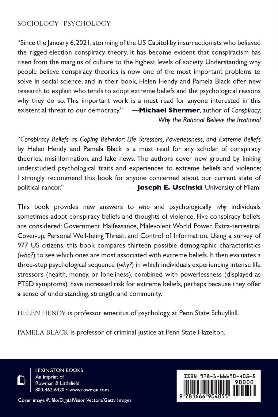 Rückseite: 9781666904055 | Conspiracy Beliefs as Coping Behavior | Helen M. Hendy (u. a.) | Buch