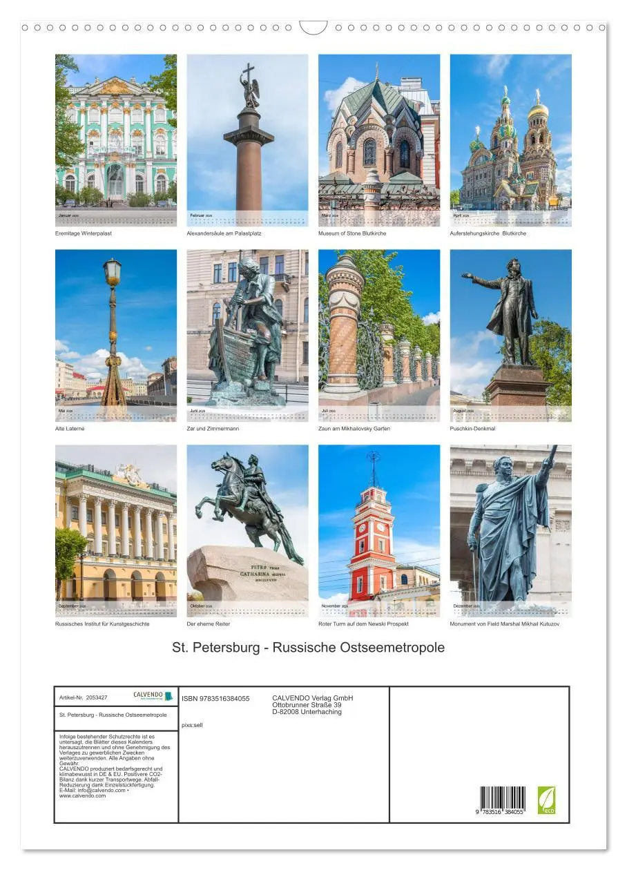 Bild: 9783516384055 | St. Petersburg - Russische Ostseemetropole (Wandkalender 2026 DIN...