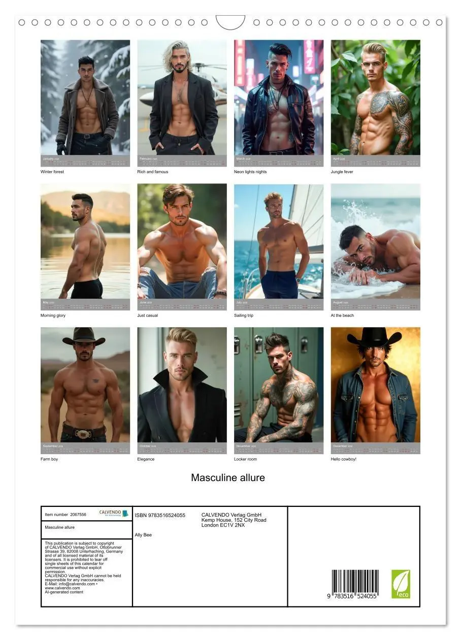 Bild: 9783516524055 | Masculine allure (Wall Calendar 2026 DIN A3 portrait), CALVENDO 12...
