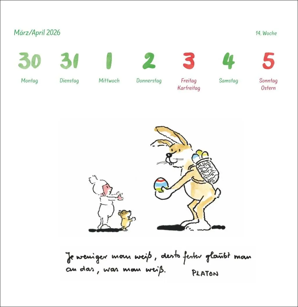 Bild: 9783756414055 | Helme Heine: Philosophisches Premium-Postkartenkalender 2026 | Heine