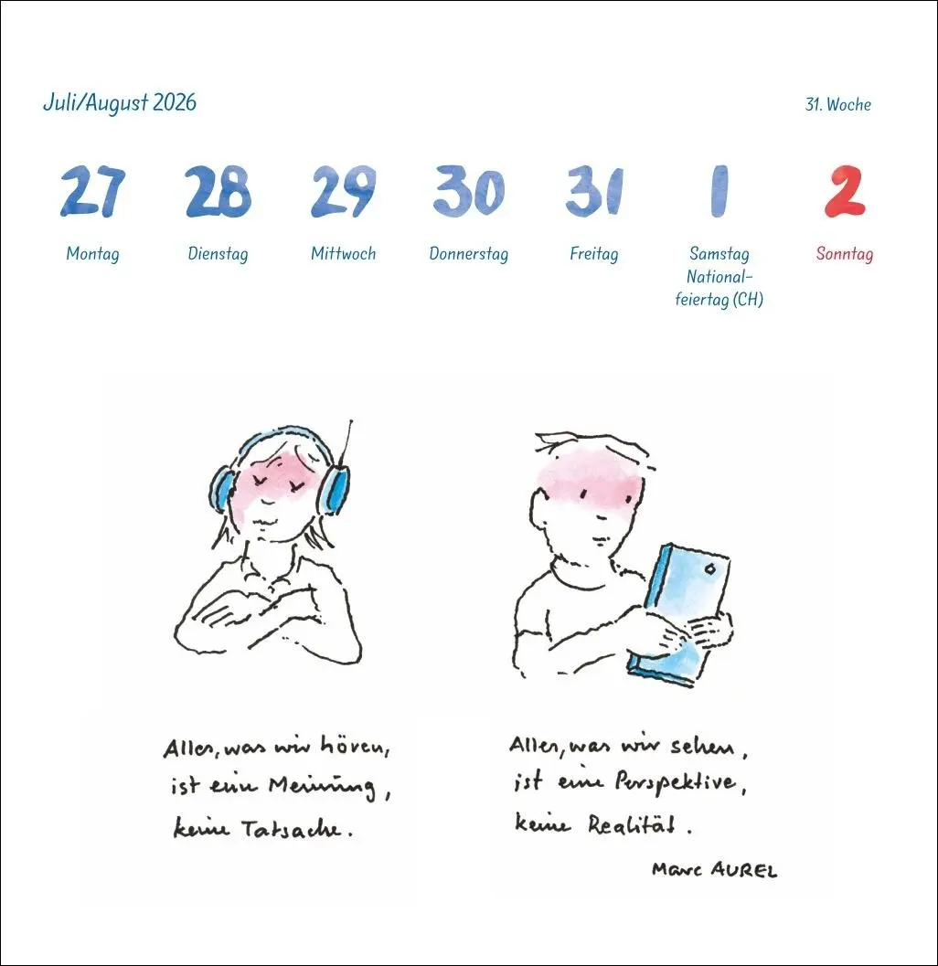 Bild: 9783756414055 | Helme Heine: Philosophisches Premium-Postkartenkalender 2026 | Heine