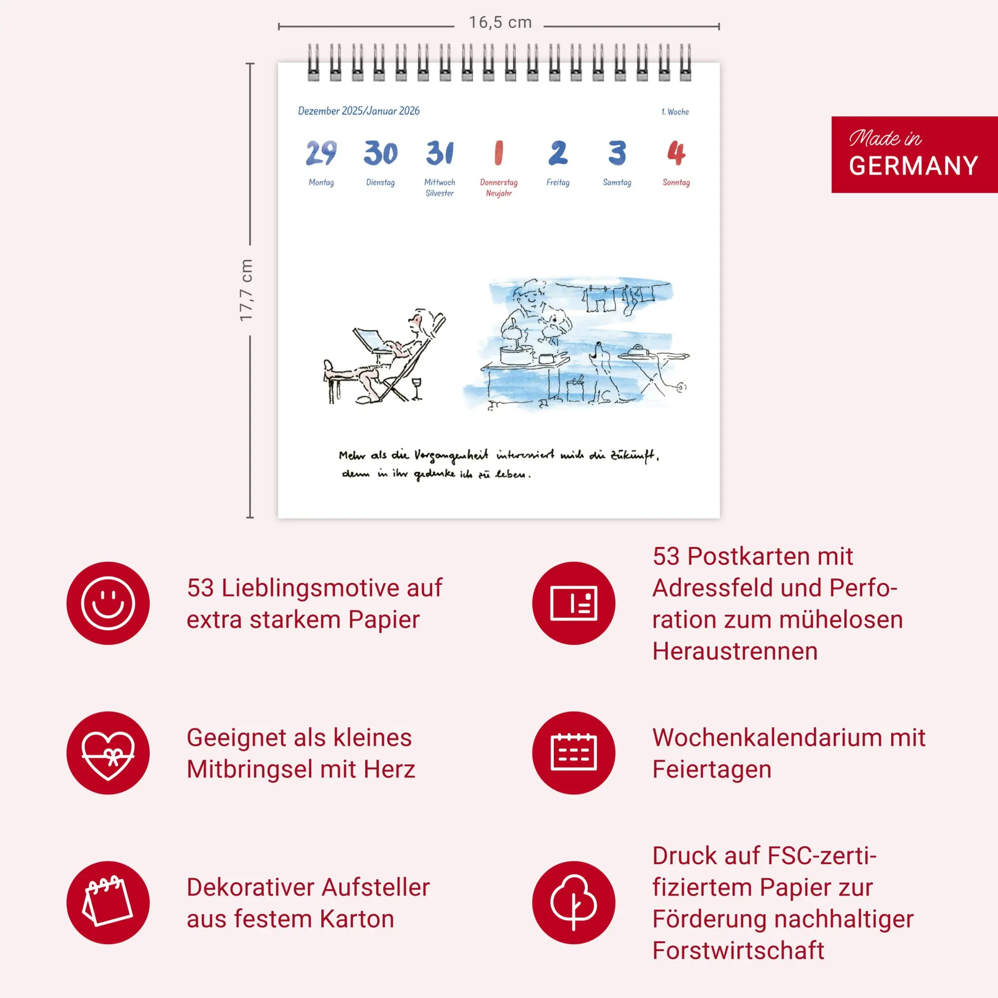Bild: 9783756414055 | Helme Heine: Philosophisches Premium-Postkartenkalender 2026 | Heine