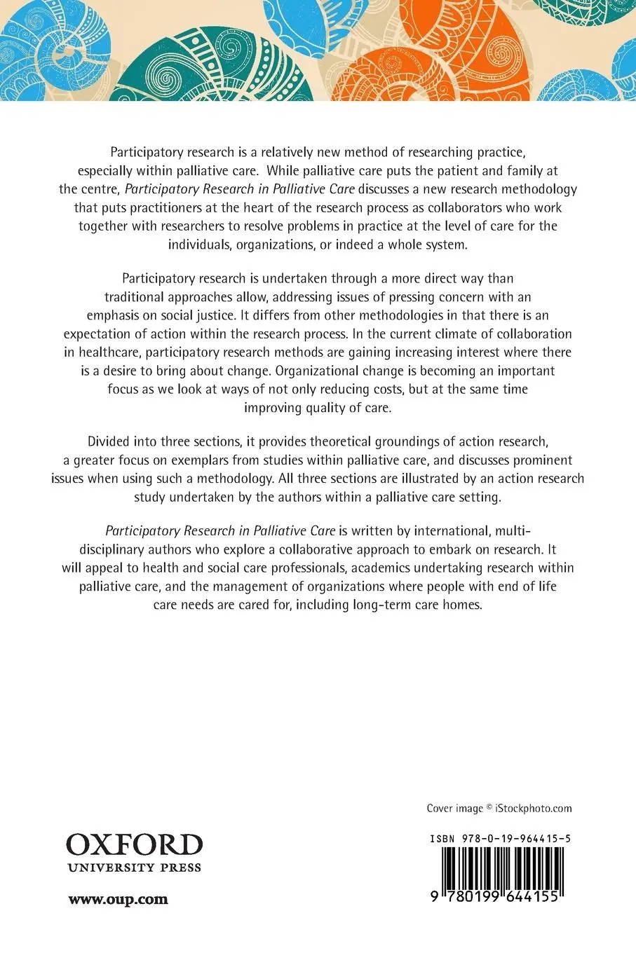 Rückseite: 9780199644155 | Participatory Research in Palliative Care | Actions and Reflections