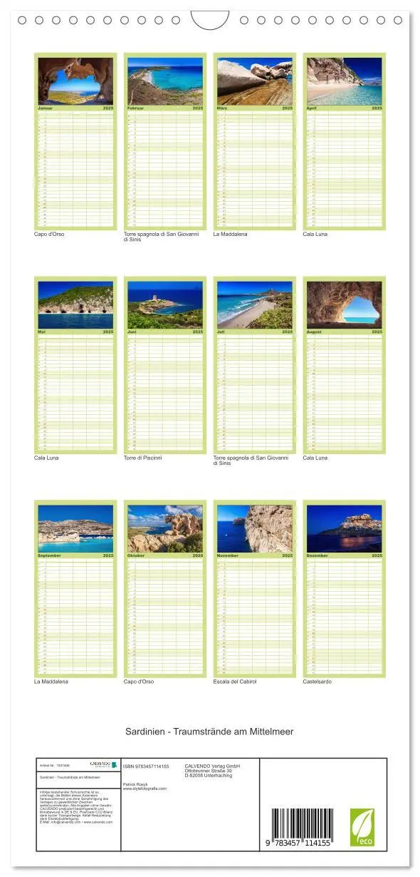Bild: 9783457114155 | Familienplaner 2025 - Sardinien - Traumstrände am Mittelmeer mit 5...