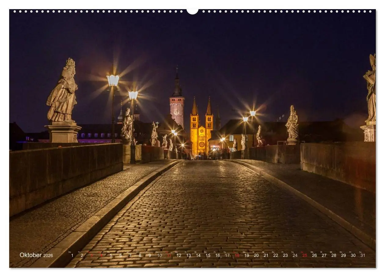 Bild: 9783516064155 | Unterfranken bei Nacht (Wandkalender 2026 DIN A2 quer), CALVENDO...