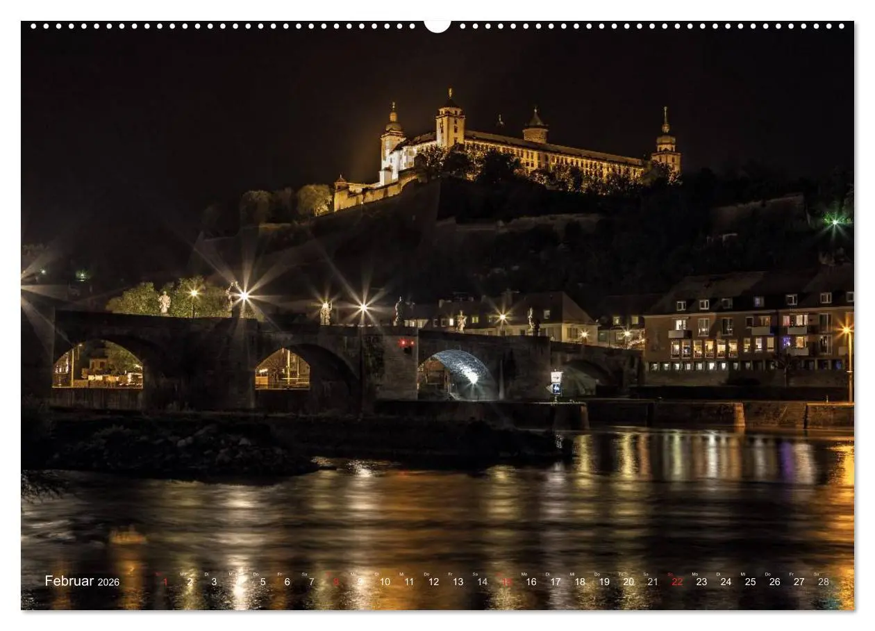 Bild: 9783516064155 | Unterfranken bei Nacht (Wandkalender 2026 DIN A2 quer), CALVENDO...