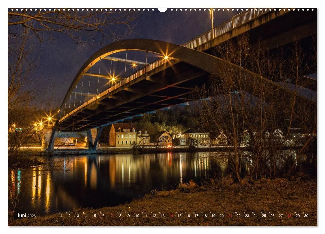 Bild: 9783516064155 | Unterfranken bei Nacht (Wandkalender 2026 DIN A2 quer), CALVENDO...