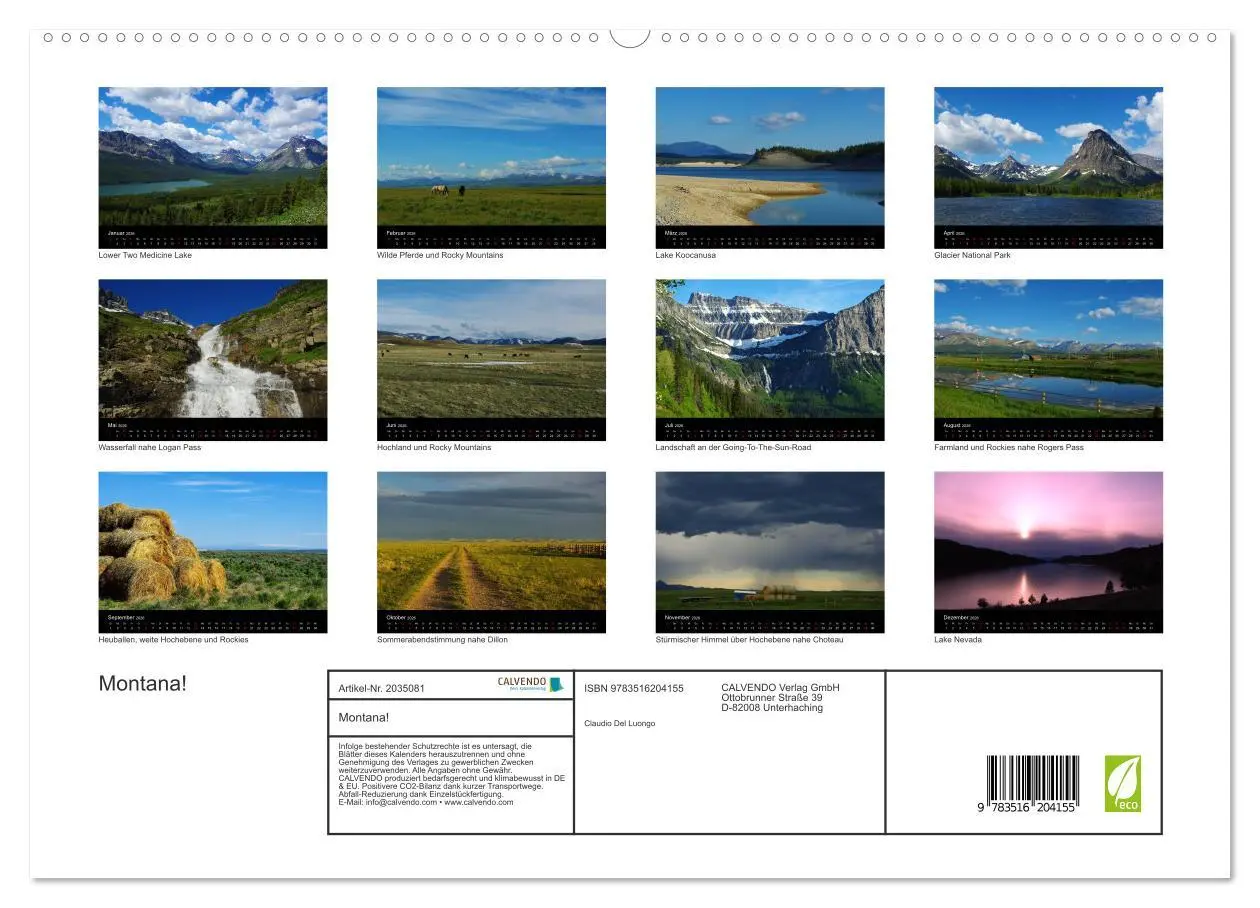 Bild: 9783516204155 | Montana! (hochwertiger Premium Wandkalender 2026 DIN A2 quer),...
