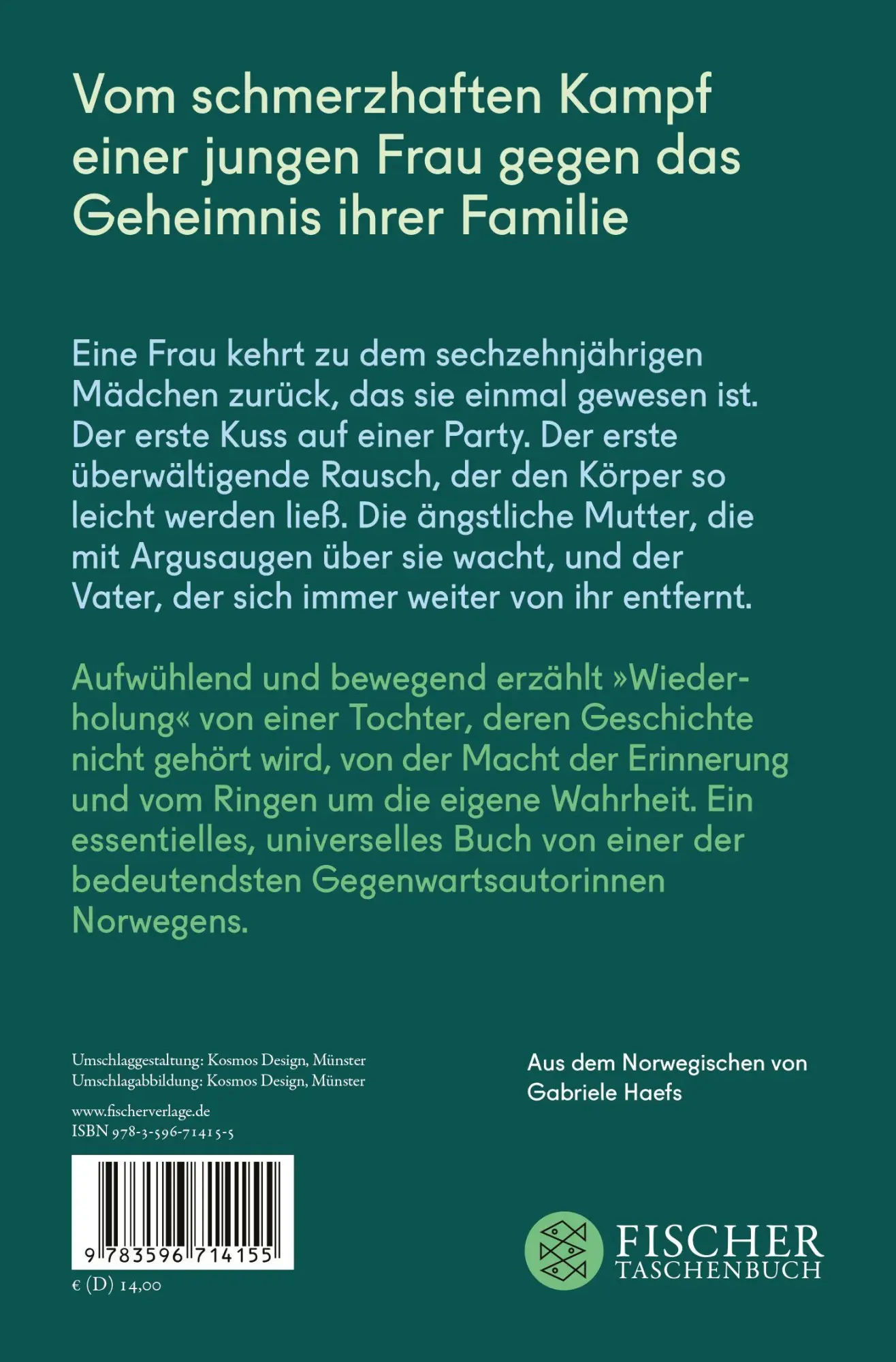 Rückseite: 9783596714155 | Wiederholung | Roman | Vigdis Hjorth | Taschenbuch | 160 S. | Deutsch