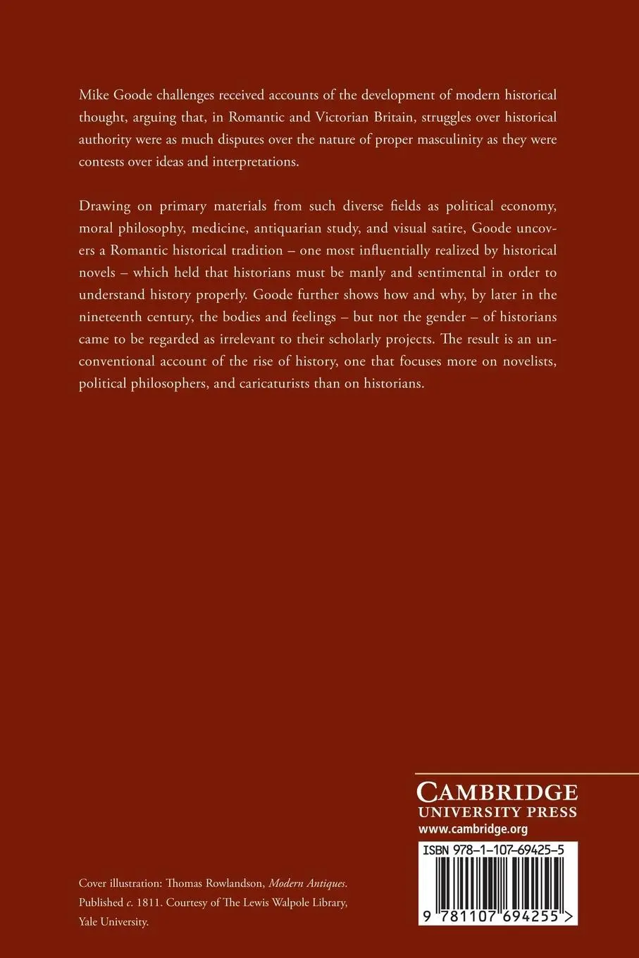 Rückseite: 9781107694255 | Sentimental Masculinity and the Rise of History, 1790-1890 | Goode