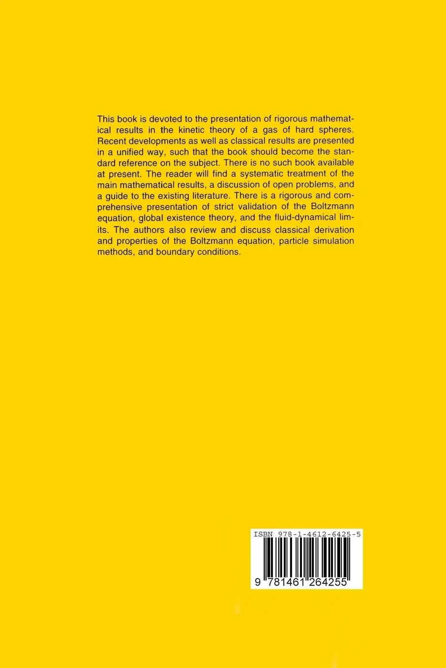 Rückseite: 9781461264255 | The Mathematical Theory of Dilute Gases | Carlo Cercignani (u. a.)