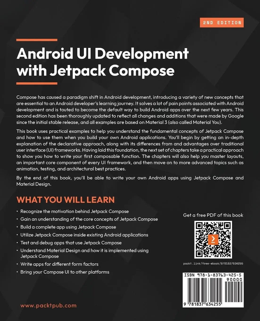 Rückseite: 9781837634255 | Android UI Development with Jetpack Compose - Second Edition | Künneth
