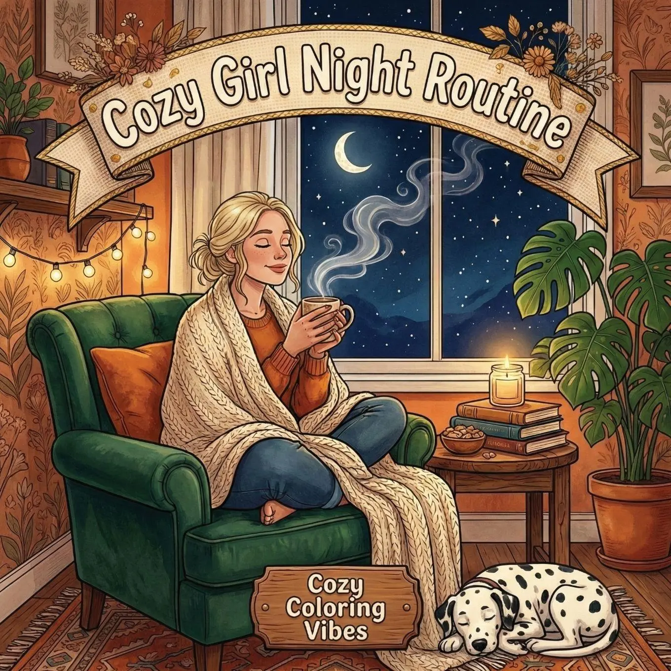 Cover: 9781965964255 | Cozy Girl Night Routine | Cozy Coloring Vibes | Taschenbuch | Englisch