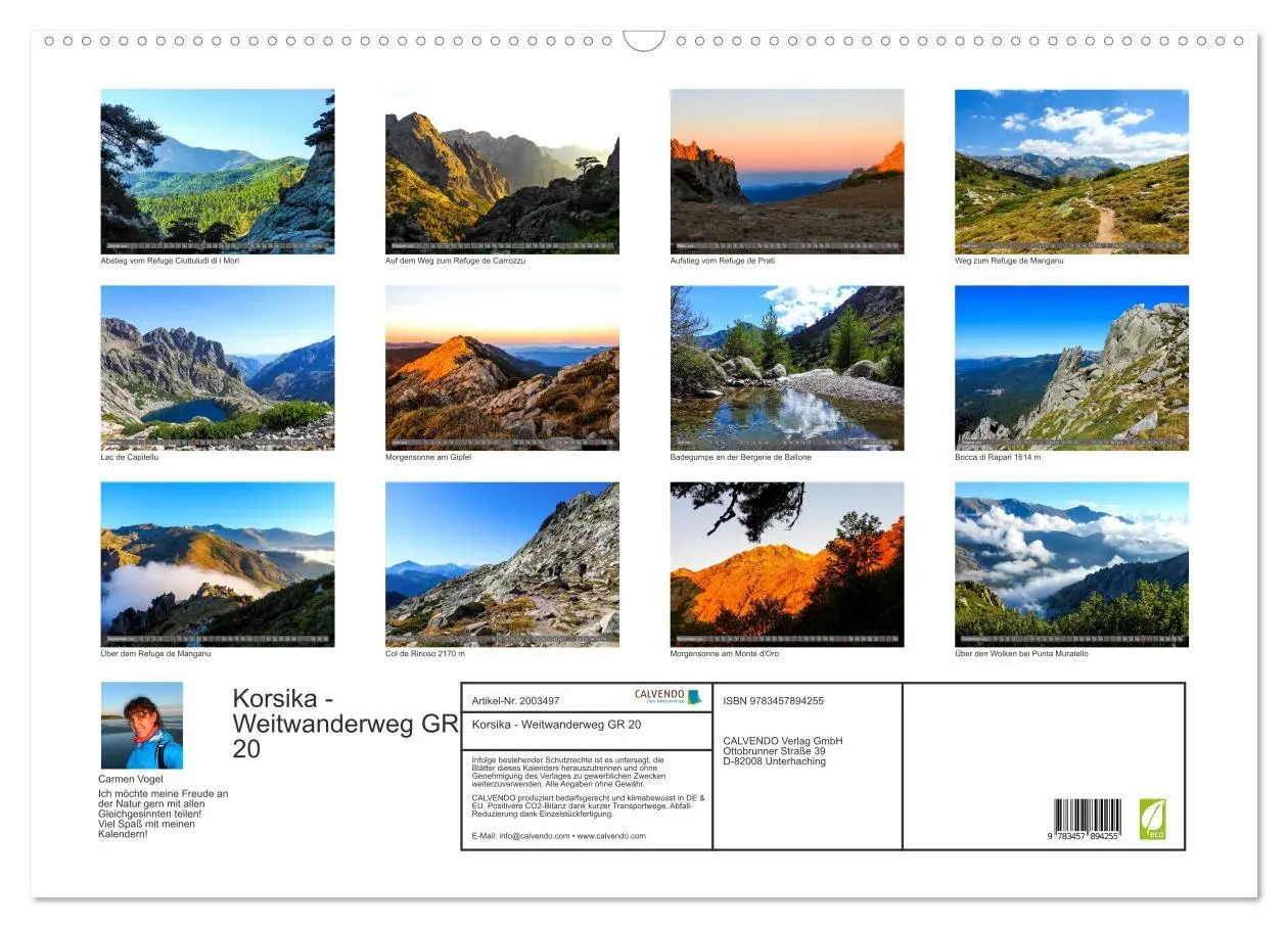 Bild: 9783457894255 | Korsika - Weitwanderweg GR 20 (Wandkalender 2026 DIN A2 quer),...