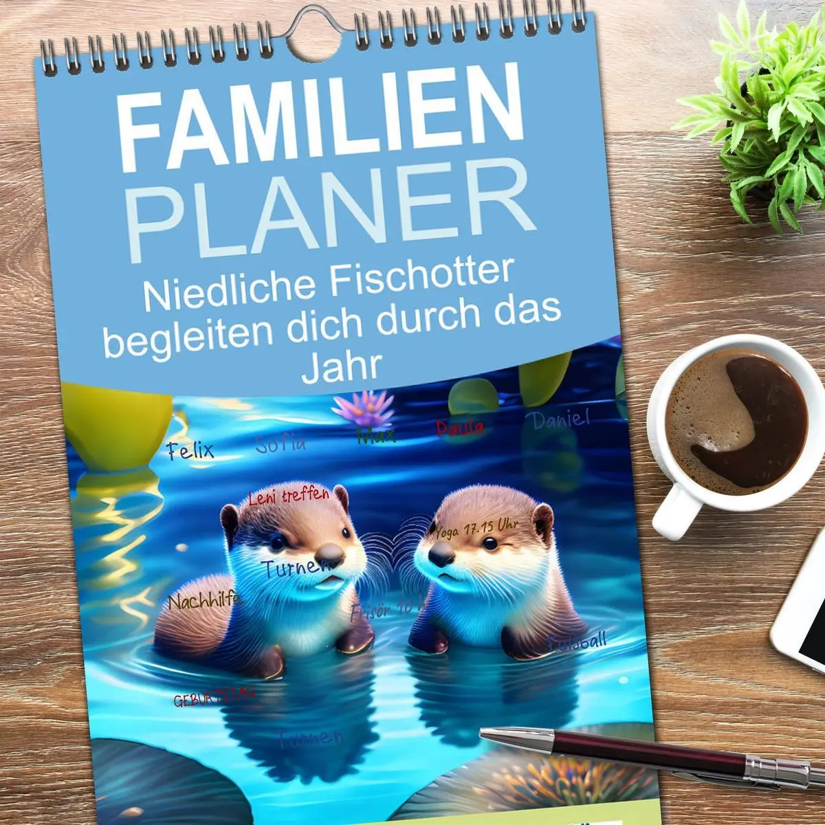 Bild: 9783516504255 | Familienplaner 2026 - Niedliche Fischotter begleiten dich durch das...