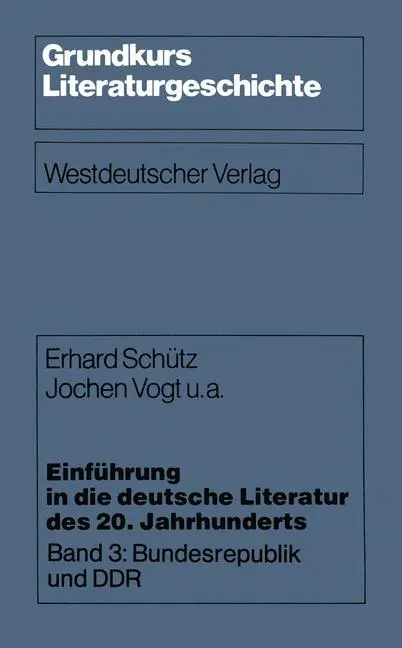 Cover: 9783531114255 | Einführung in die deutsche Literatur des 20. Jahrhunderts | Buch