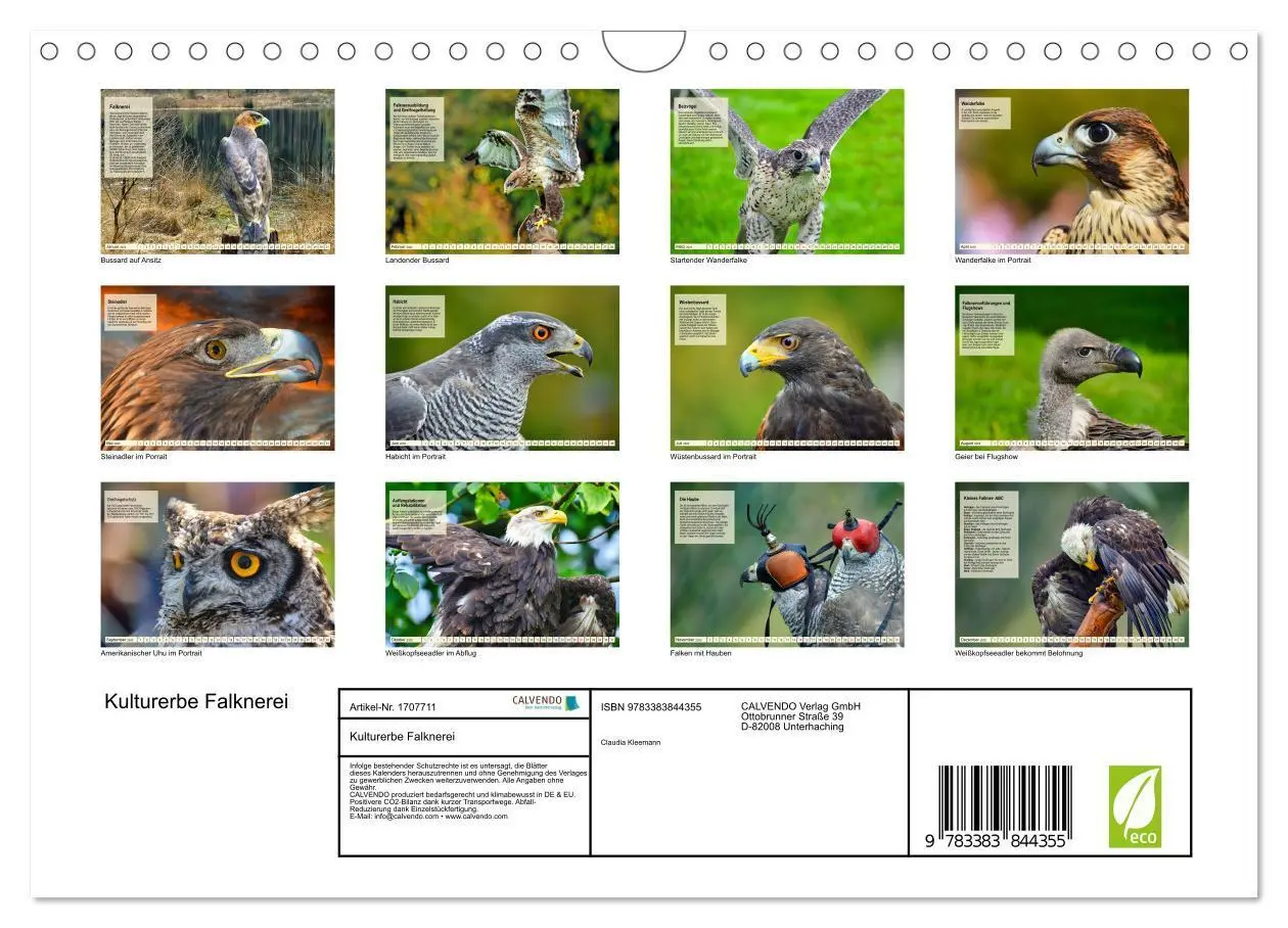 Bild: 9783383844355 | Kulturerbe Falknerei (Wandkalender 2025 DIN A4 quer), CALVENDO...