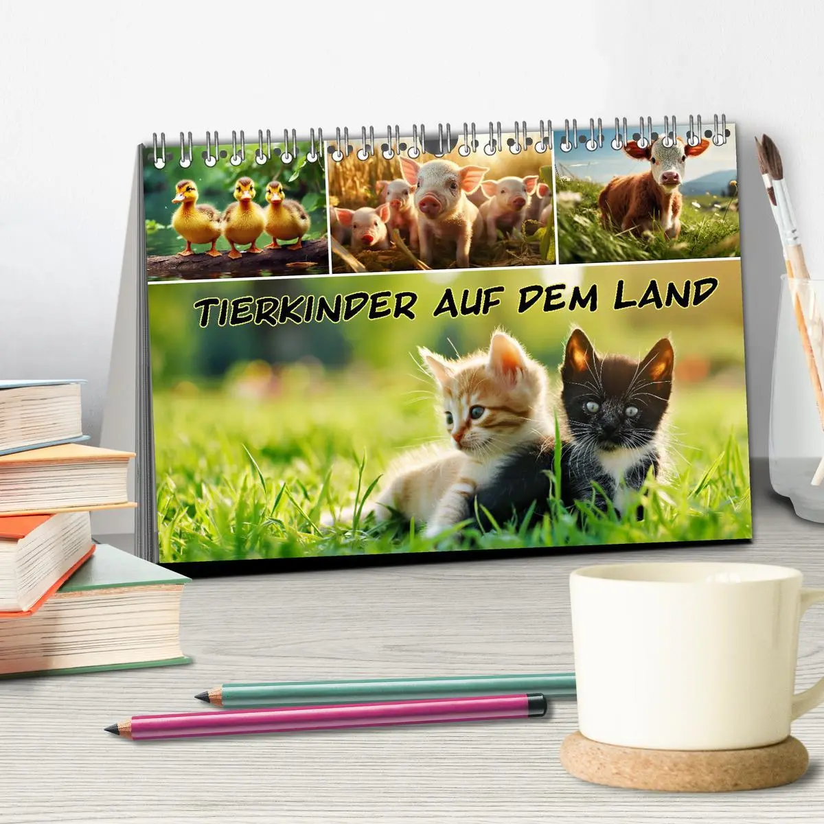 Bild: 9783457404355 | Tierkinder auf dem Land (Tischkalender 2026 DIN A5 quer), CALVENDO...