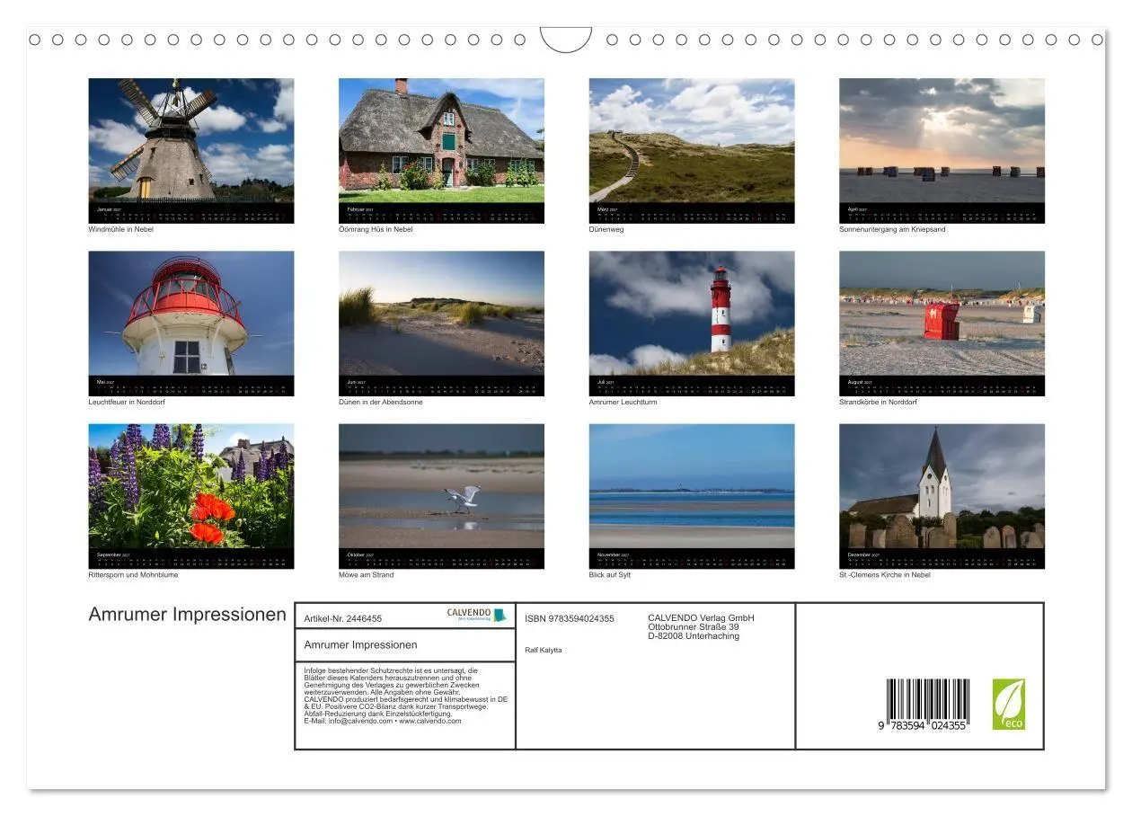 Bild: 9783594024355 | Amrumer Impressionen (Wandkalender 2027 DIN A3 quer), CALVENDO...