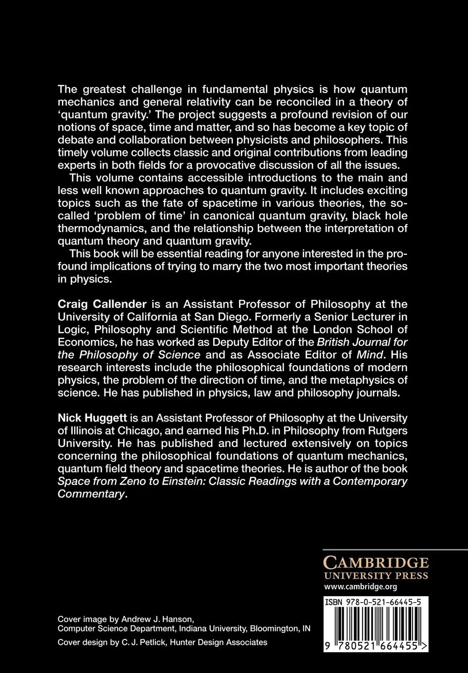 Rückseite: 9780521664455 | Physics Meets Philosophy at the Planck Scale | Nick Huggett (u. a.)