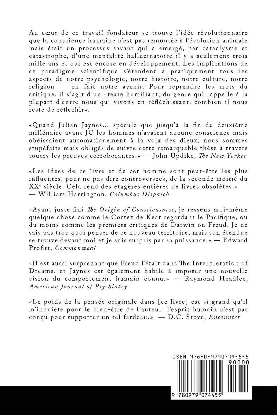 Rückseite: 9780979074455 | La Naissance de la Conscience dans L'Effondrement de L'Esprit...