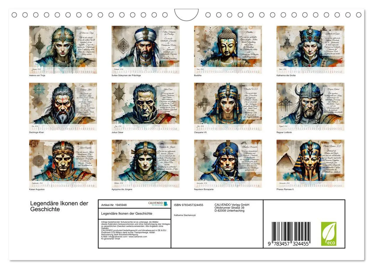 Bild: 9783457324455 | Legendäre Ikonen der Geschichte (Wandkalender 2026 DIN A4 quer),...